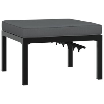 Tuinkruk met kussen aluminium zwart 5