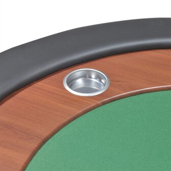 Pokertafel voor 10 personen met dealervak en fichebak groen  8