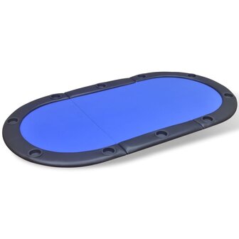 Poker tafelblad voor 10 spelers inklapbaar blauw  2