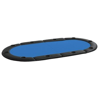 Pokertafelblad voor 10 spelers inklapbaar 208x106x3 cm blauw 2
