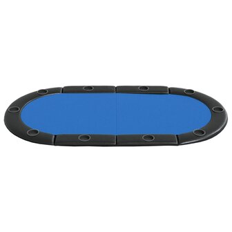 Pokertafelblad voor 10 spelers inklapbaar 208x106x3 cm blauw 3