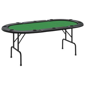 Pokertafel voor 10 spelers inklapbaar 206x106x75 cm groen 2
