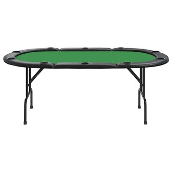 Pokertafel voor 10 spelers inklapbaar 206x106x75 cm groen 3