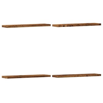 Wandschappen 4 st 40x10x1,5 cm bewerkt hout oud houtkleurig 2