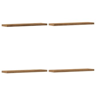 Wandschappen 4 st 40x10x1,5 cm bewerkt hout artisanaal eiken 2