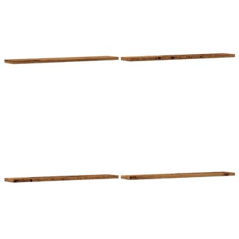 Wandschappen 4 st 60x10x1,5 cm bewerkt hout oud houtkleurig 2