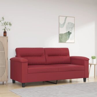 Tweezitsbank 140 cm kunstleer wijnrood 1