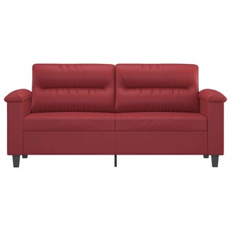 Tweezitsbank 140 cm kunstleer wijnrood 3