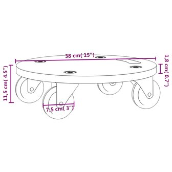 Meubelhondjes 2 st rechthoekig 250 kg &Oslash;38x11,5 cm 10