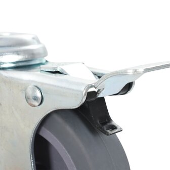 Zwenkwielen met boutgaten en dubbele remmen 4 st 75 mm 5
