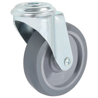 8 st Zwenkwielen met boutgaten 100 mm 3