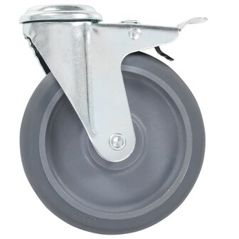 8 st Zwenkwielen met boutgaten 125 mm 4