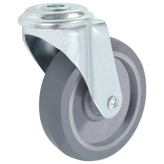 12 st Zwenkwielen met boutgaten 100 mm 4