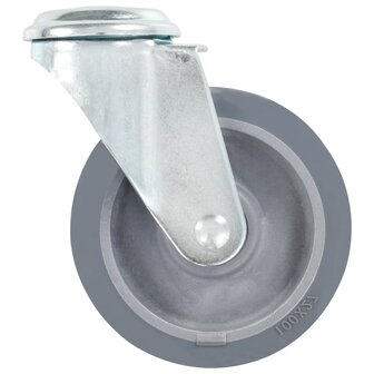 12 st Zwenkwielen met boutgaten 100 mm 6