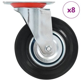 8 st Zwenkwielen 125 mm 1