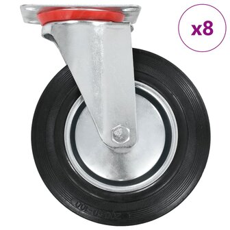 8 st Zwenkwielen 200 mm 1