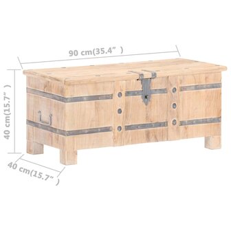 Opbergkist 90x40x40 cm massief acaciahout 9