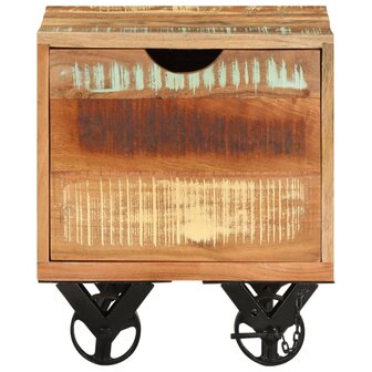 Bijzettafel 40x40x45 cm massief gerecycled hout 2