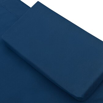 Loungebed met luifel en kussen blauw 5