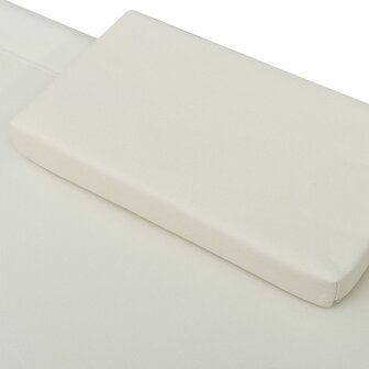 Loungebed met luifel en kussen cr&egrave;mewit 5
