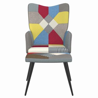 Relaxstoel met voetenbank patchwork stof 3