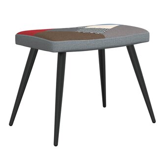 Relaxstoel met voetenbank patchwork stof 6
