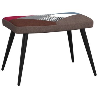 Relaxstoel met voetenbank patchwork stof 7