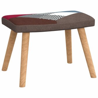 Schommelstoel met voetenbank patchwork stof 7