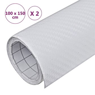 2 st Autofolie 3D 100x150 cm wit 7