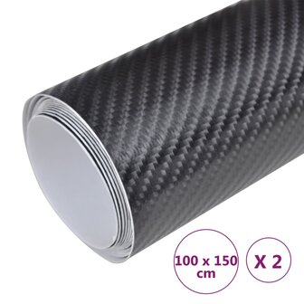 2 st Autofolie 4D 100x150 cm zwart 7