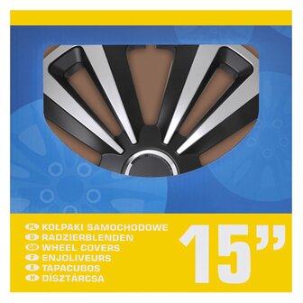 ProPlus Wieldoppen 4 st Terra 15&amp;apos;&amp;apos; zilverkleurig en zwart 7