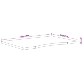 Bureaublad rechthoekig 100x60x2,5 cm massief acaciahout 9