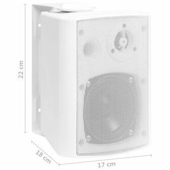 Stereoluidsprekers wandgemonteerd 2 st 80 W wit 11