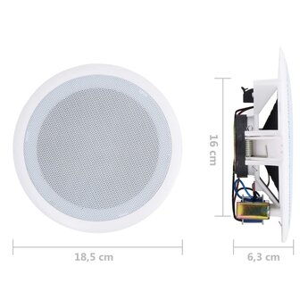 Wand- en plafondluidsprekers inbouw 2 st 80 W 6