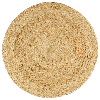 Placemats 6 st rond 38 cm jute natuurlijk 2