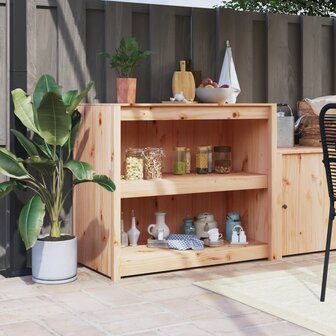 Keukenkast voor buiten 106x55x92 cm massief grenenhout 1