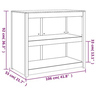 Keukenkast voor buiten 106x55x92 cm massief grenenhout 9