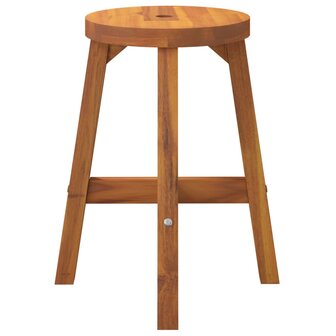 Kruk 38x38x45 cm rond massief acaciahout bruin 4