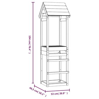 Speeltoren 53x46,5x194 cm massief grenenhout 8