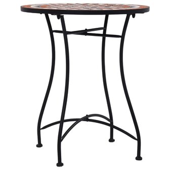 Bistrotafel moza&iuml;ek 60 cm keramiek bruin 2
