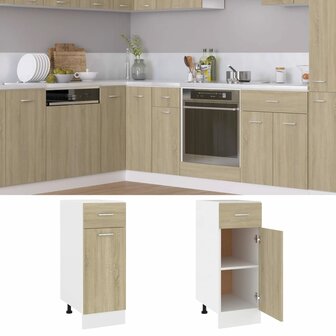 Onderkast met lade 30x46x81,5 cm bewerkt hout sonoma eiken 2