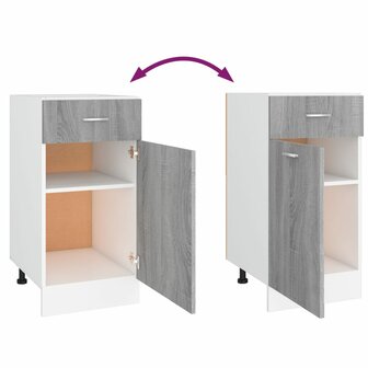 Onderkast met lade 40x46x81,5 cm bewerkt hout grijs sonoma 7