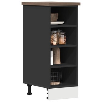 Onderkast 30x44,5x81,5 cm bewerkt hout zwart 1