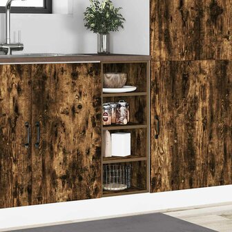 Onderkast 30x44,5x81,5 cm bewerkt hout gerookt eikenkleurig 3