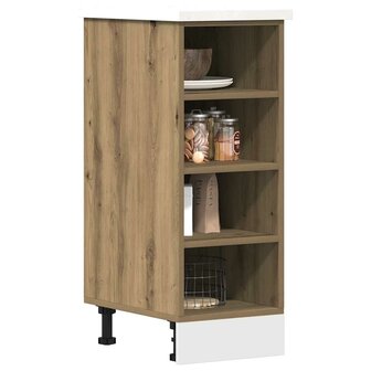 Onderkast 30x44,5x81,5 cm bewerkt hout artisanaal eikenkleur 1