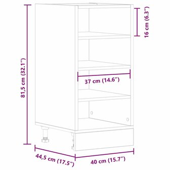 Onderkast 40x44,5x81,5 cm bewerkt hout bruin eikenkleur 9