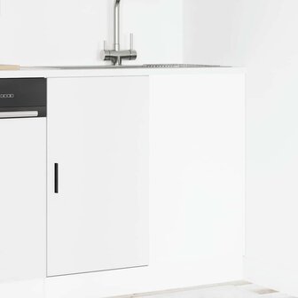 Spoelbakonderkast bewerkt hout wit 3