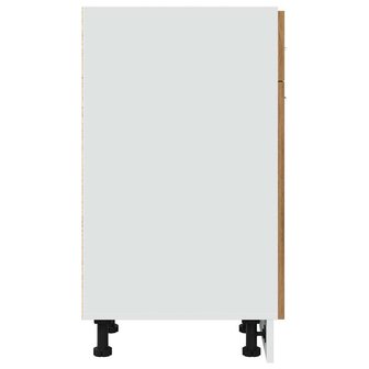 Onderkast met lade 30x46x81,5 cm bewerkt hout artisanaal eiken 5