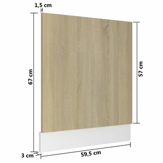 Vaatwasserpaneel 59,5x3x67 cm spaanplaat sonoma eikenkleurig 6