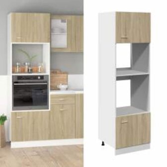 Magnetronkast 60x57x207 cm spaanplaat sonoma eikenkleurig 3